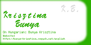 krisztina bunya business card